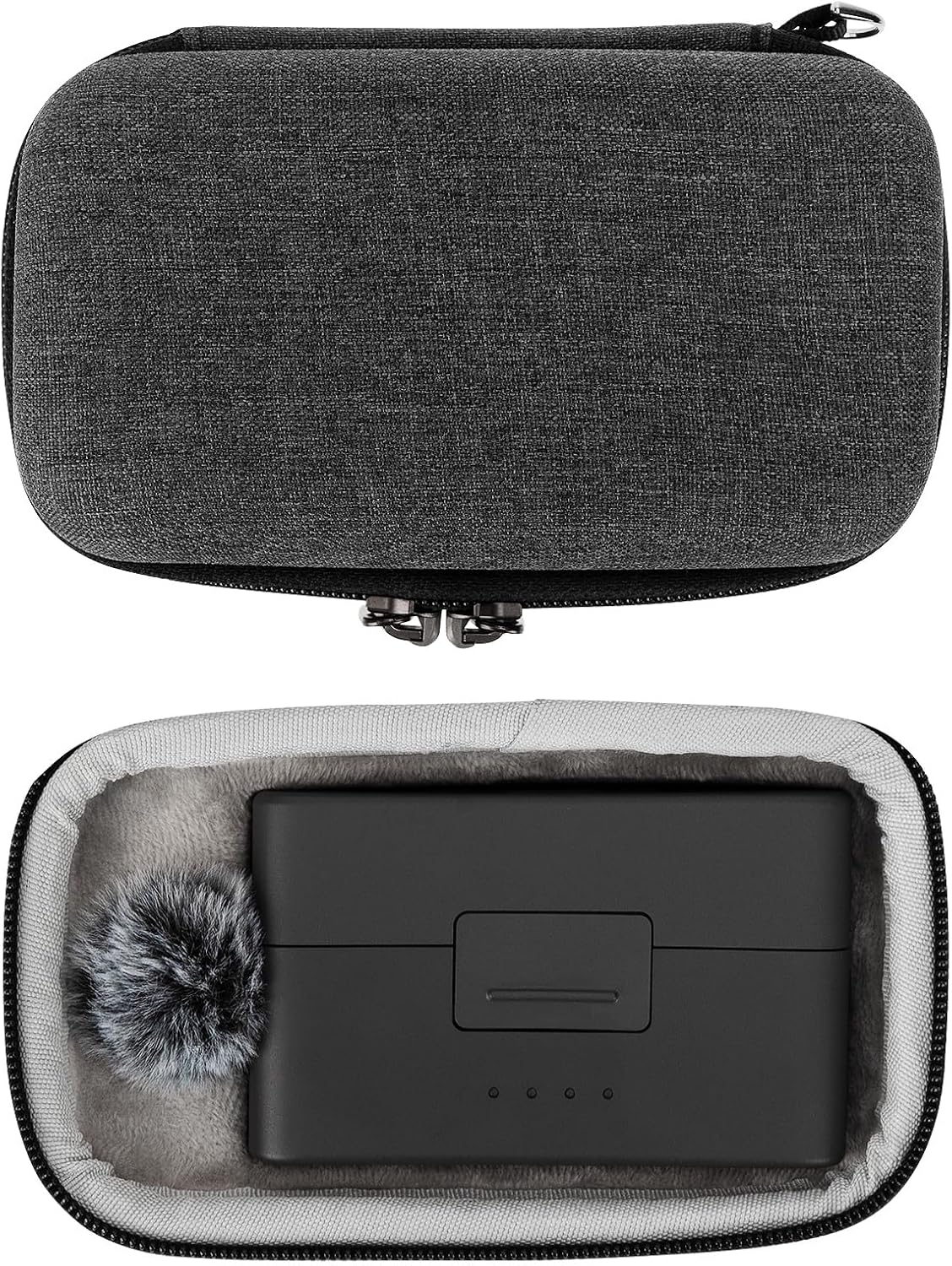 Geekria for Creators Microphone Carrying Case Compatible with DJI Mic Mini Charging Case, Mic Hard Shell Travel Bag, Portable Travel Bag with Cable Storage (Grey) image 2