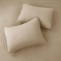 Vista 5 de Juego de ropa de cama con funda de almohada, colcha ligera y suave, manta acolchada fina, para todas las estaciones, 2 piezas, 68 x 90 pulgadas