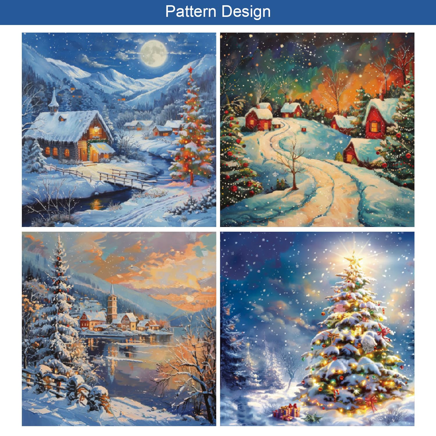 24 Blatt Weihnachten verschneite Nacht Muster Papier 15,2 x 15,2 cm weiß quadratisch beschichtetes Papier für DIY Kartenherstellung Scrapbooking Origami Geschenk Dekoration