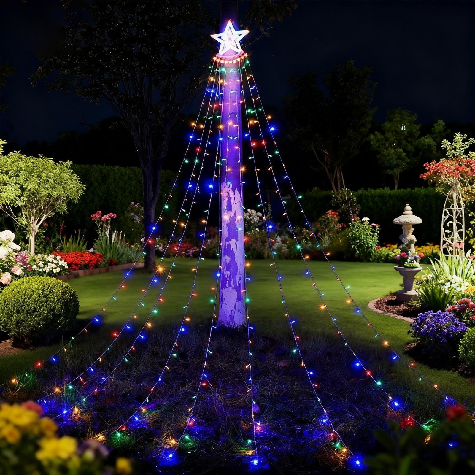 Ghirlanda solare di Natale 3,35 m timer illuminazione solare decorazione