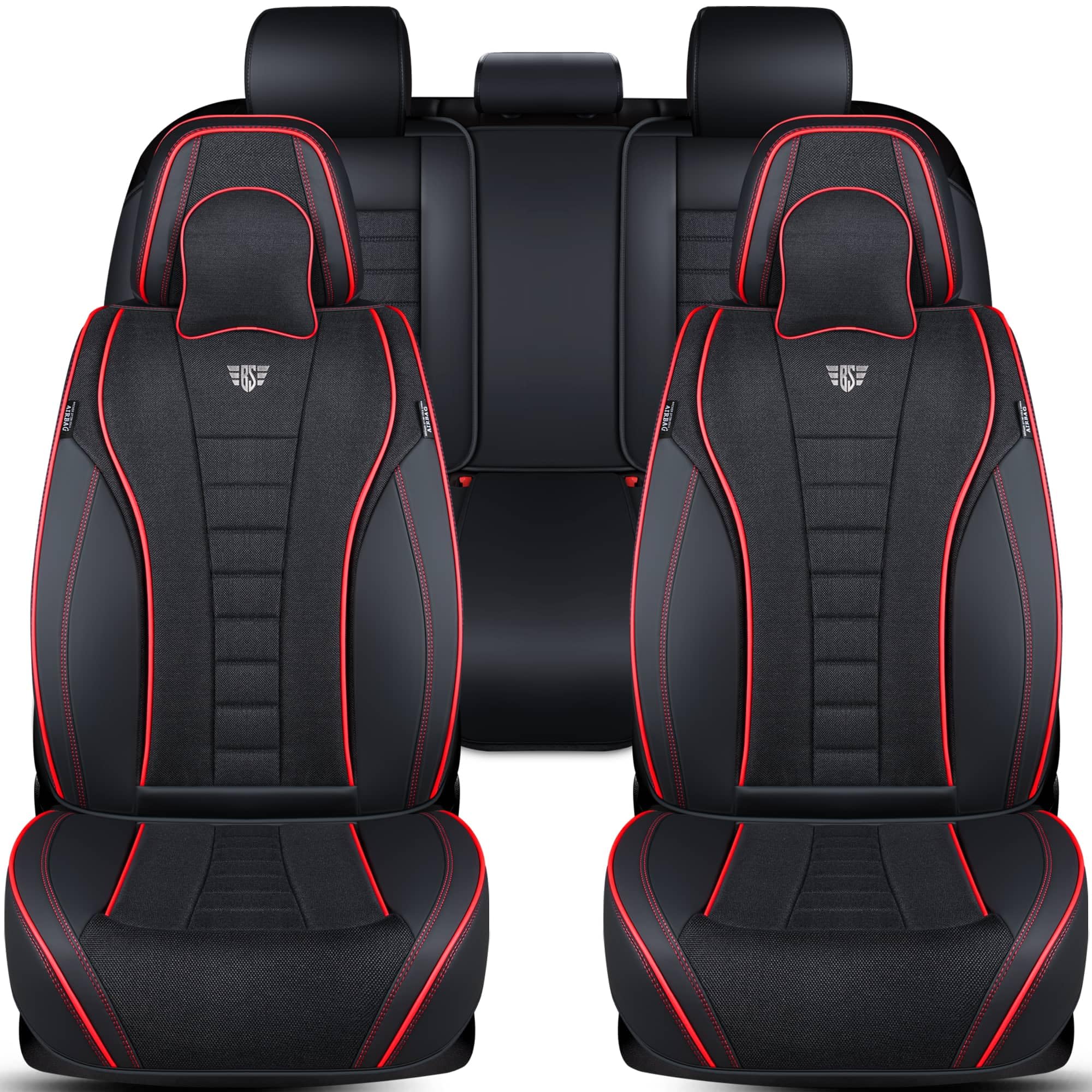 Autositzbezüge Universal für PKW & SUV – Premium Schonbezüge Komplettset Schwarz, hochwertig verarbeitet für mehr Sitzkomfort, Airbag-kompatibel Sitzauflage, für Vorder- und Rücksitze