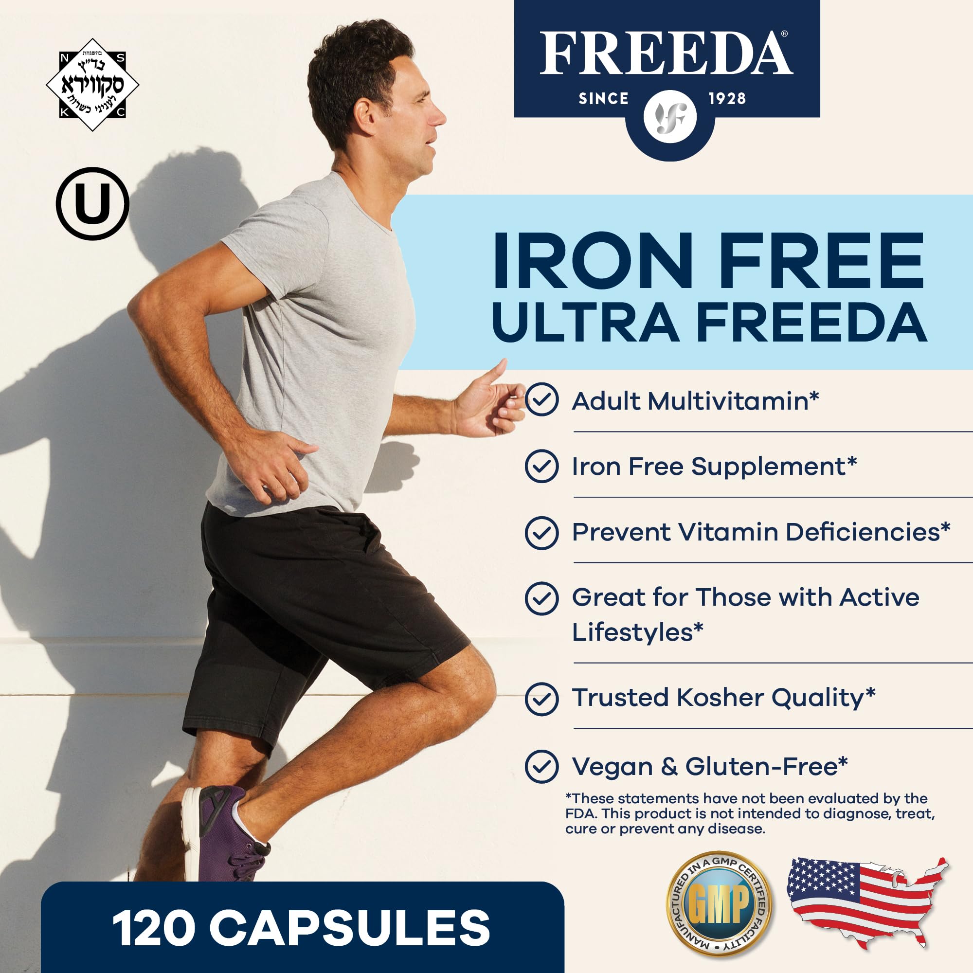 FREEDA Maximum Strength Multivitamin - High Potency Supplement - 120 Caps — Amazon image 2