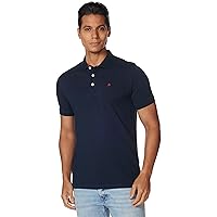 JACK & JONES Jjepaulos Polo Ss Noos Maglietta, Navy Blazer/Detail: Tonal/True Red/Slim