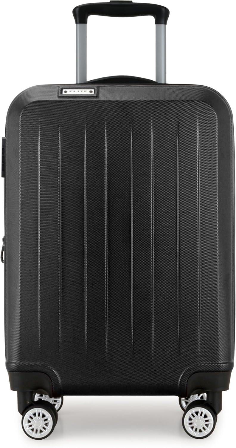 Elite Luggage Expandable Hardside Spinner Luggage, Black, 21" Carry-on - Image 2
