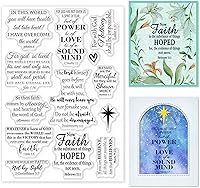 GLOBLELAND Christian Bible Verse Clear Stamps for Card Making, Scrapbooking & DIY Crafts - Transparent Silicone 6.3x4.3in