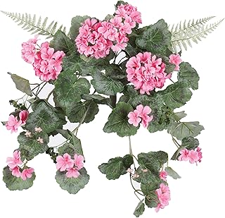 Vickerman Everyday Artificial Coral Geranium Hanging Bush 22