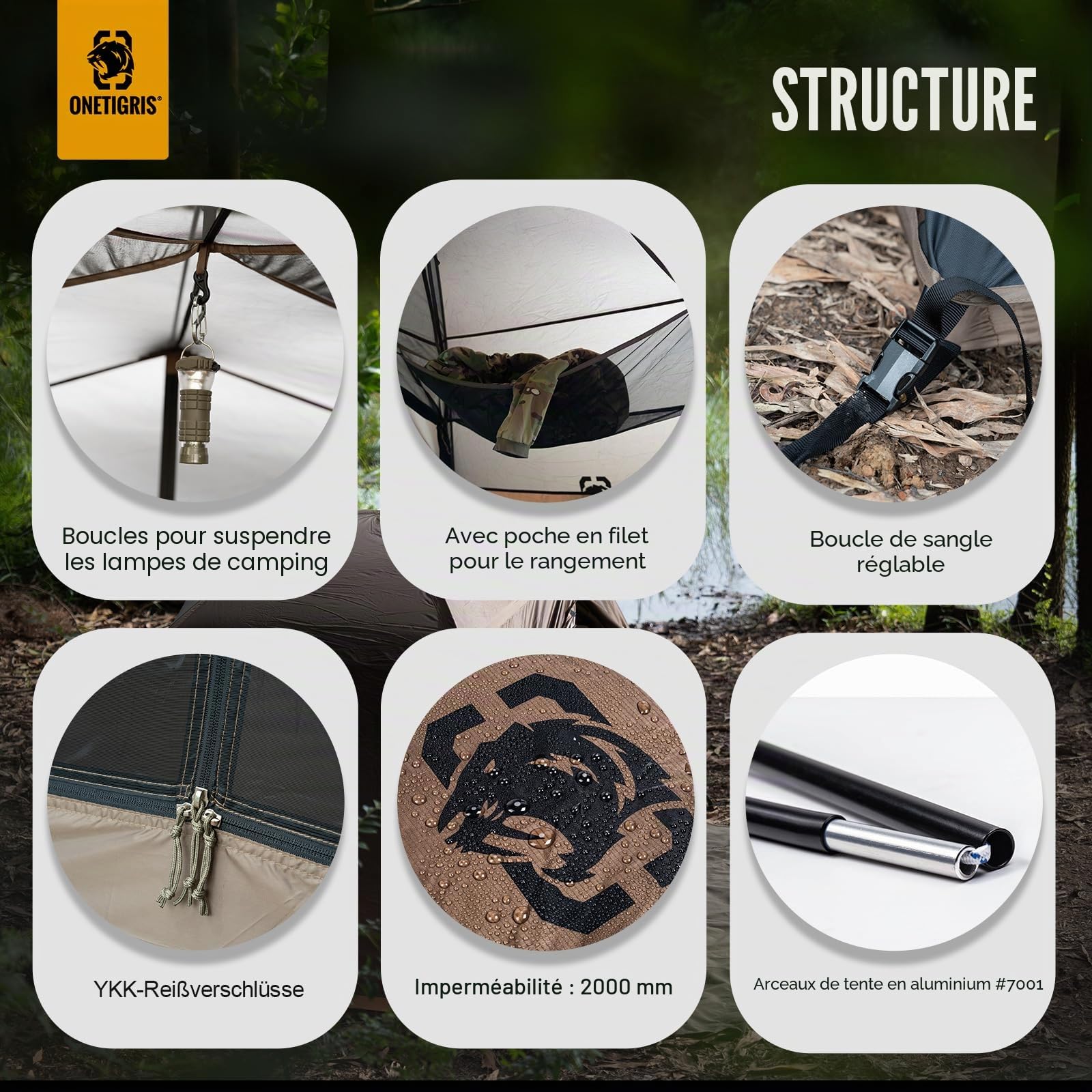 OneTigris Cosmitto 2.0 Tente à dos – Autonome, légère, imperméable, 3 saisons, tente de camping pour extérieur, randonnée, alpinisme