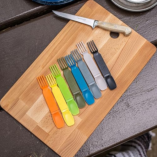 Miniatura 4 de ASR Outdoor Utensilios de plástico portátiles 3 en 1, accesorios de camping, naranja