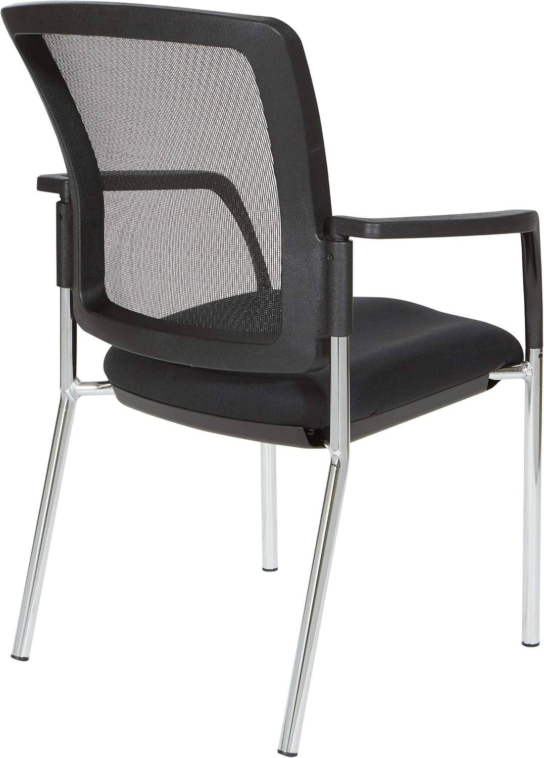 Office Star ProGrid Mesh Back Guest Chair with Padded Seat and Contoured Armrests, Coal FreeFlex