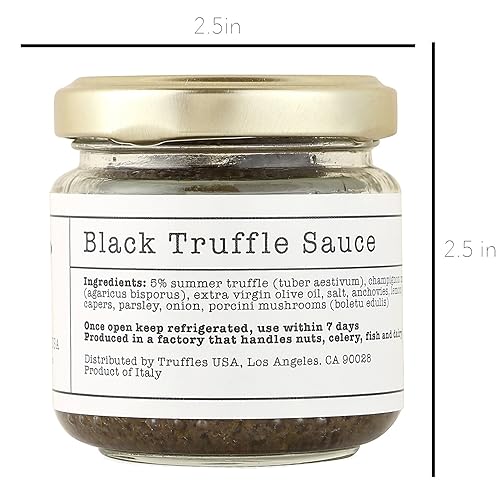 Miniatura 3 de TRUFFLES USA Tarro de salsa de trufa negra de 2.82 onzas, importado de Italia, salsa fresca para pasta, pollo, filete, verduras, pan, receta gourmet