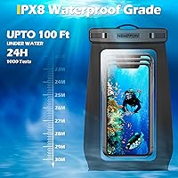 Vista 5 de Paquete de 4 bolsas flotantes impermeables para teléfono, protector flotante transparente con cordón, funda universal grande flotante a prueba