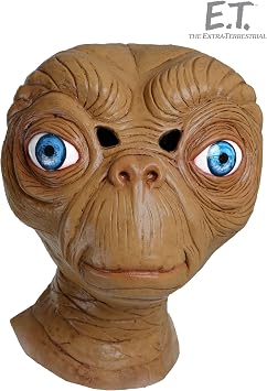 Fun Costumes Adult ET The Extra-Terrestrial Costume Mask - Officially Licensed ET Merch for Halloween Themed Events - Brown, Standard