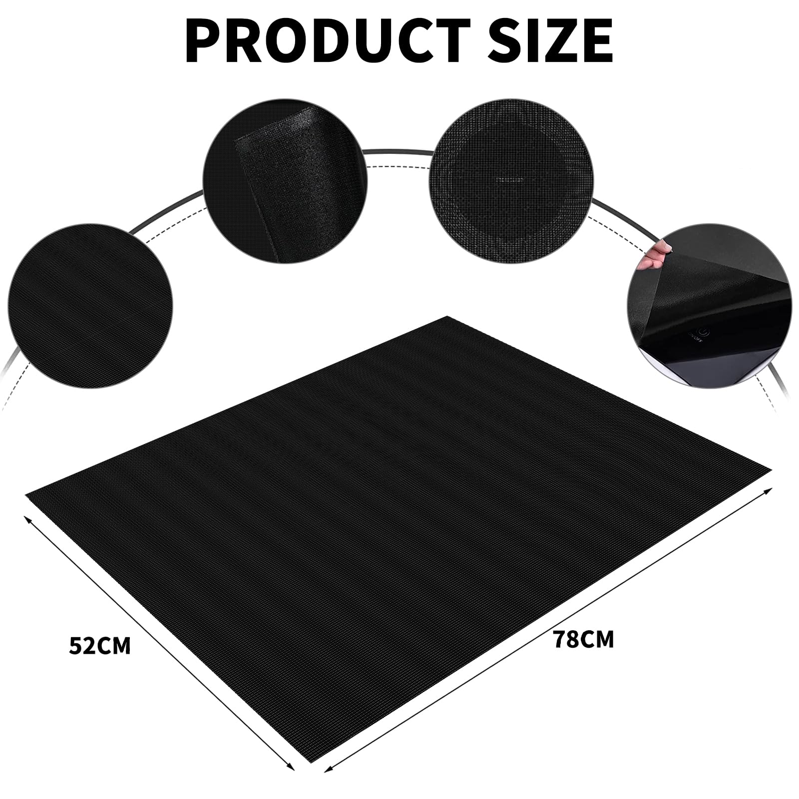 Yuragim Grote inductie-beschermingsmat, inductiekookplaat, beschermingsmat 52 x 78 cm, inductiekookplaat, beschermingsmat, inductie, cooker, siliconenmat, hittebestendig, warmte-isolerende pad voor