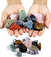 Vista 3 de Rocas de piedras preciosas ásperas para vasos de roca, piedras de cristal natural crudo para tocar rocas, funciona para cualquier vaso de roca