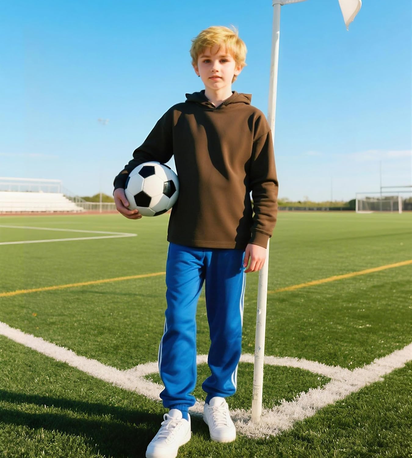 Funnycokid Boys Hoodies Teens Hooded Sweatshirt Kids Long Sleeve Fashion Pullover