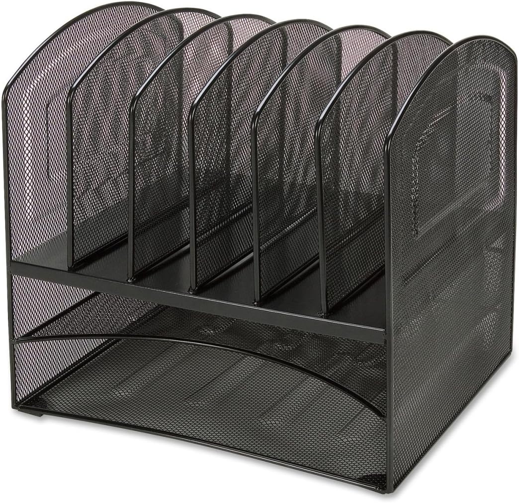 Wholesale CASE of 5 - Lorell Sturdy Horiz/Vertical Mesh Desk Organizer-Organizer, Hor/Ver, 13-1/2"x11-1/4"x13-1/8", Mesh/Black
