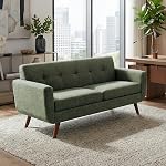 Tbfit 67" Loveseat Canapé, Mid Century Moderne Décoration Love Seat Couchs pour Salon Boutonné Petit canapé pour Chambre Solide et facile à utiliser