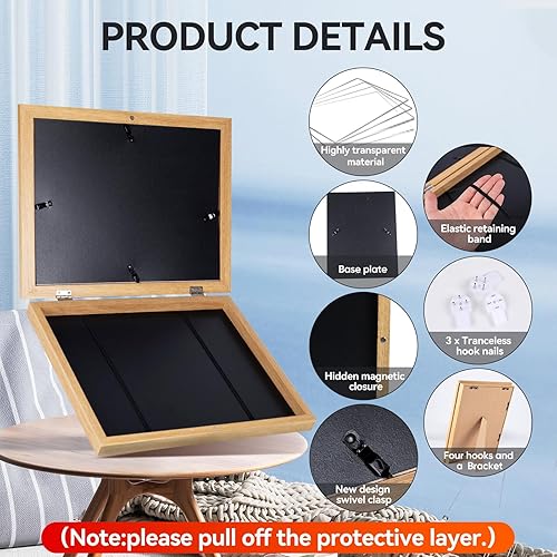 Vista 47 de Paquete de 2 marcos de obras de arte para niños, intercambiables, apertura frontal con capacidad para 150, proyectos de arte para niños, marco