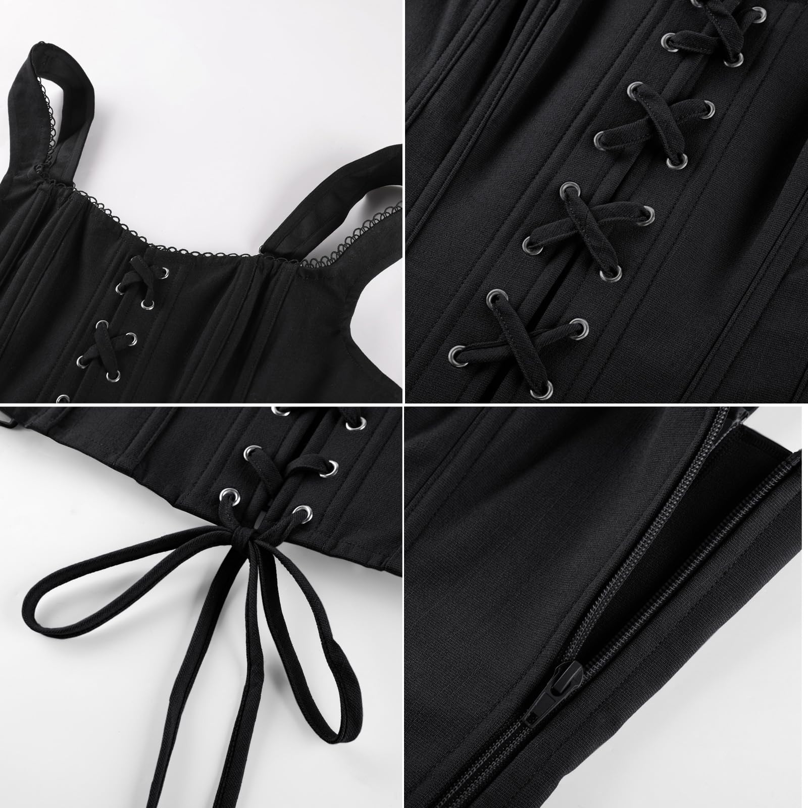 SCARLET DARKNESS Corsetto da donna con lacci, stile pirata, stile rinascimentale, Y2K
