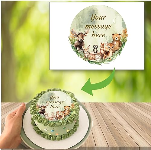 Miniatura 2 de Animales del bebé del bosque, amigo animal dulce del bosque, decoración de pastel de imagen comestible, lindo animal safari baby shower, bebé