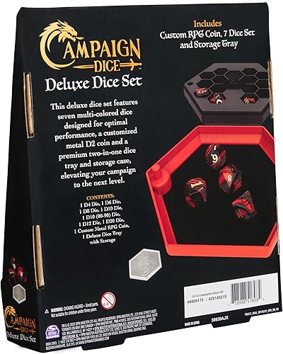 Miniatura 6 de Dados de campaña, juego de dados para llevar, juego de mesa de poliedro con estuche de almacenamiento, DND Dungeons and Dragons MTG Magic The