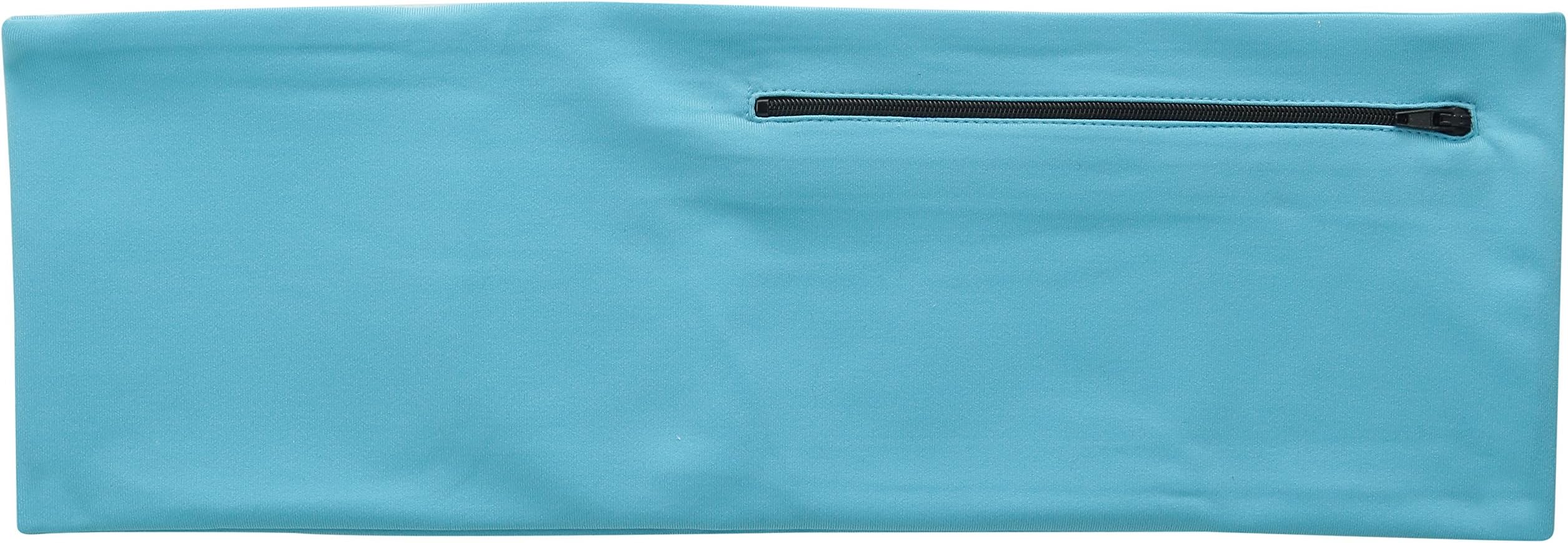 Left Coast Running Belt for Women – Original USA Designed 5" Spandex Hip Band with Zippered & Smartphone Pockets - Turquoise