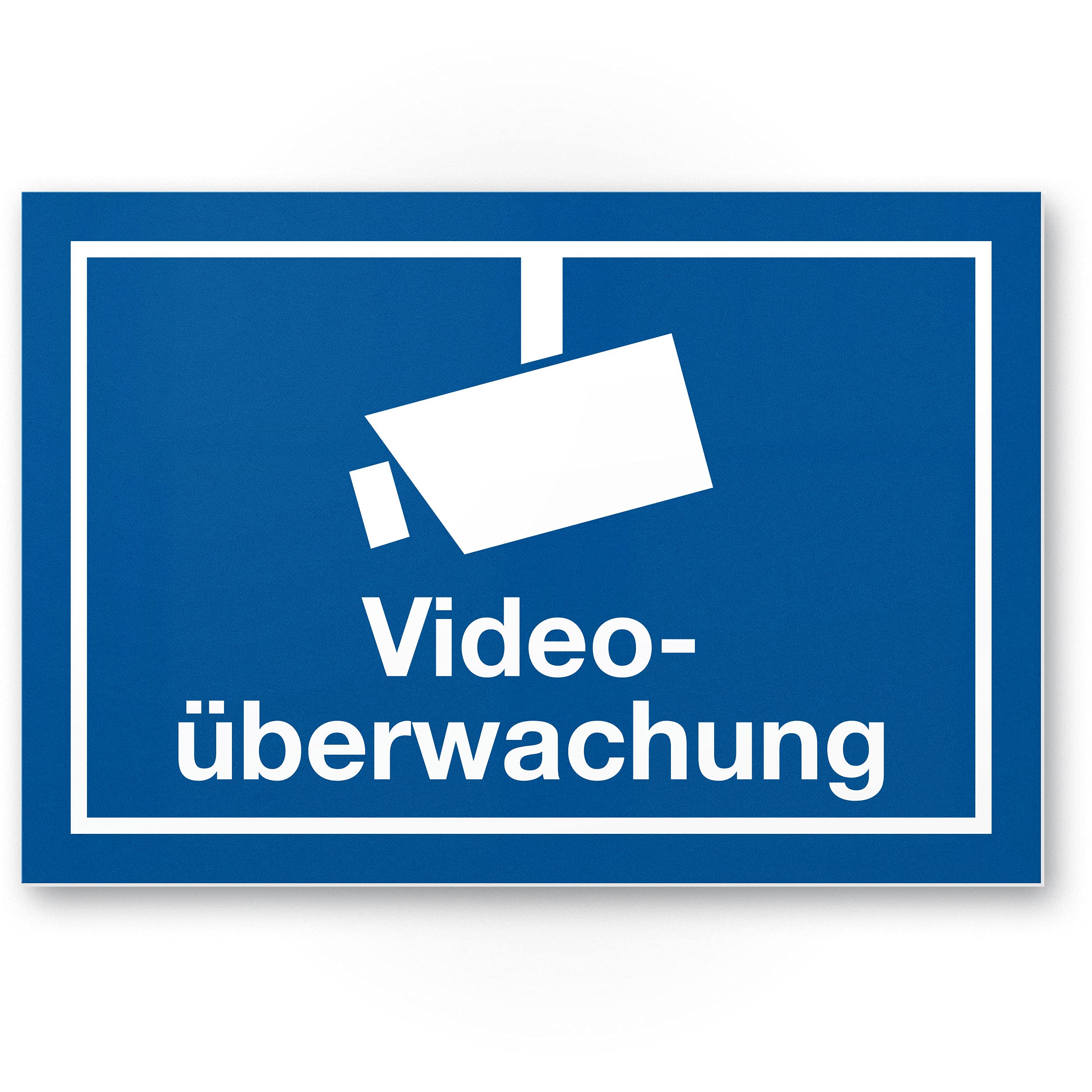 Video Surveillance Notice Plastic Sign (Blue), Safety Sign, Indoor/Outdoor, Warning Warning Surveillance Burglary Protection