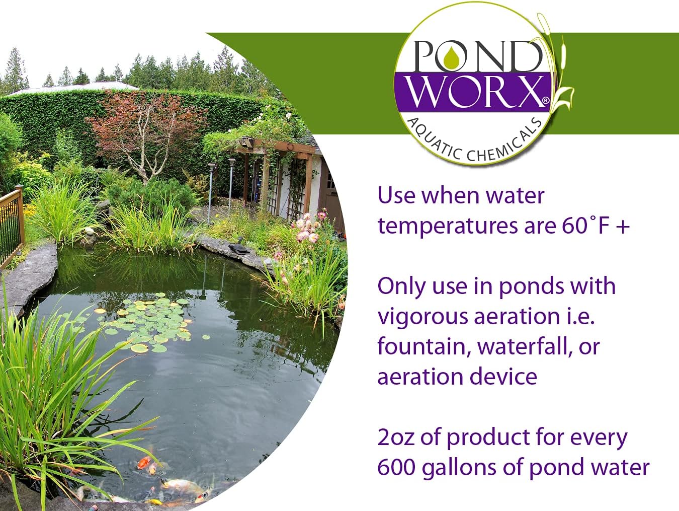 PondWorx Pond Bacteria and Water Clear- Formulated for Large Ponds, Water Features and Safe for Koi, Improves Water Quality- Gallon : Patio, Lawn & Garden