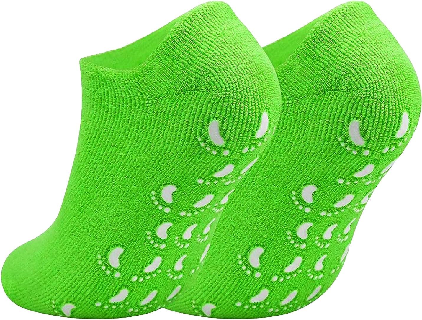 Delopik Silicone Full Foot Socks & gloves, Gel Moisturizing Socks Protective Heel Anti-crack Socks Waterproof Beach Socks Helps To Remove Calluses Corns Dry Or Cracked Foot Skin -L344 (green)