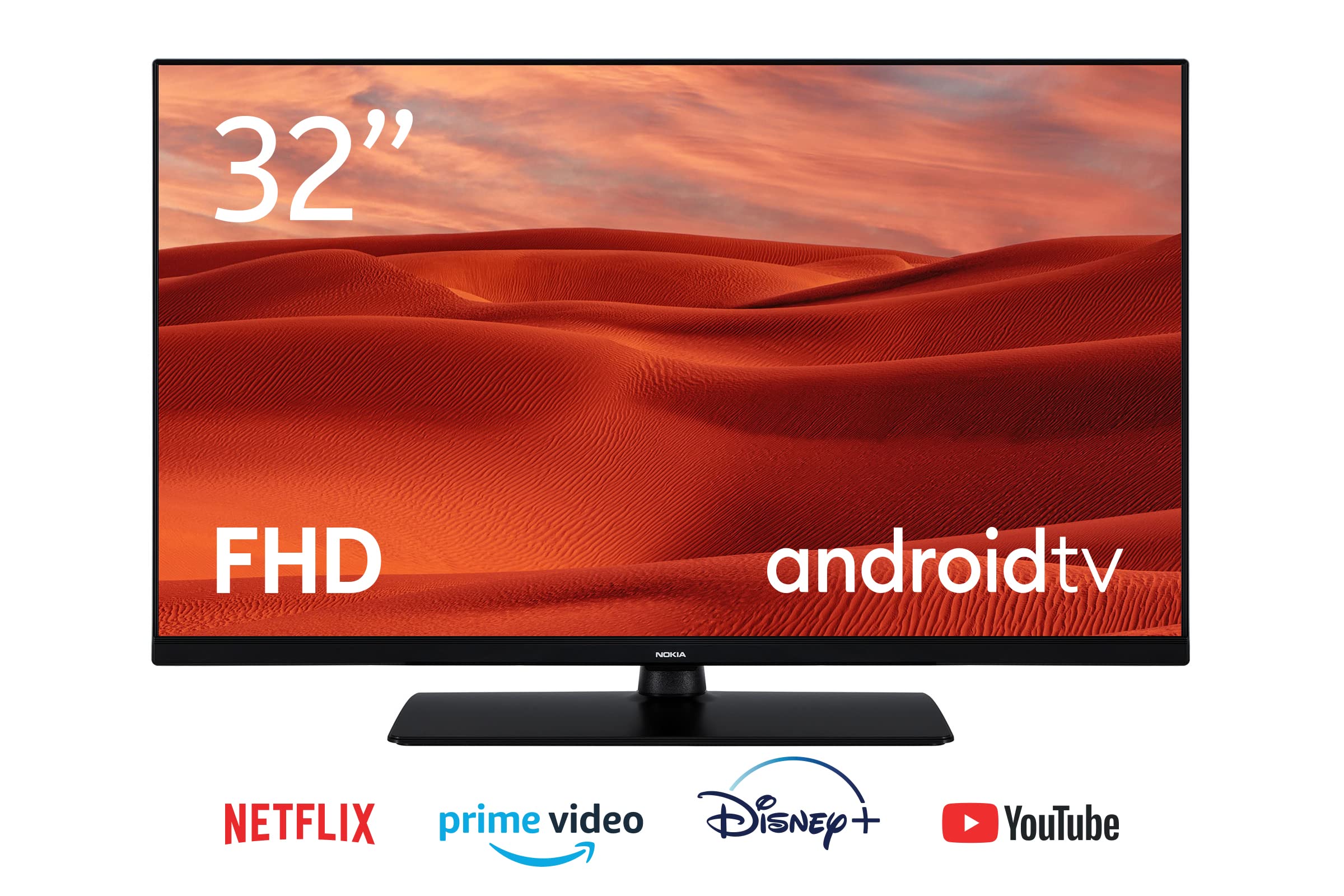 Nokia 32 pollici (80 cm) Full HD LED Televisore Smart Android TV (WiFi, Dolby Audio, HDR10, Assistente vocale, triplo tuner, DVB-C/S2/T2) - 3200A - 2020