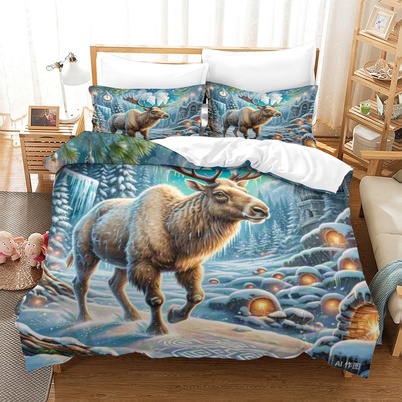 Linge de lit enfants et ados : housse de couette Mouse 3D microfibre pour chambre moderne