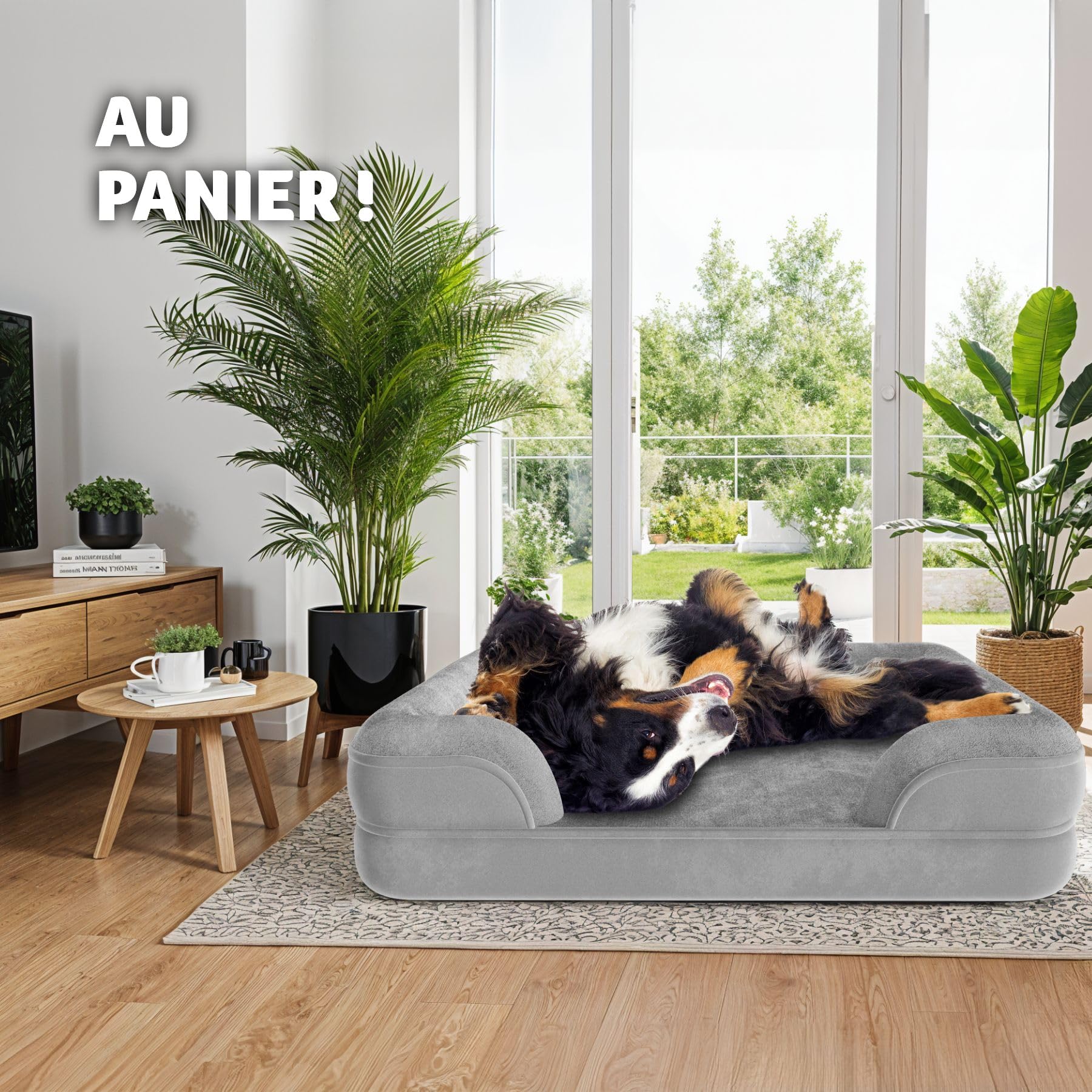 tectake® Panier pour Chien Déhoussable & Lavable, Lit pour Chien orthopédique Antidérapant en Peluche Anti-Stress, pour Chiens & Chats Toutes Tailles, Tapis Chien Coussin Chien avec Rembourrage épais