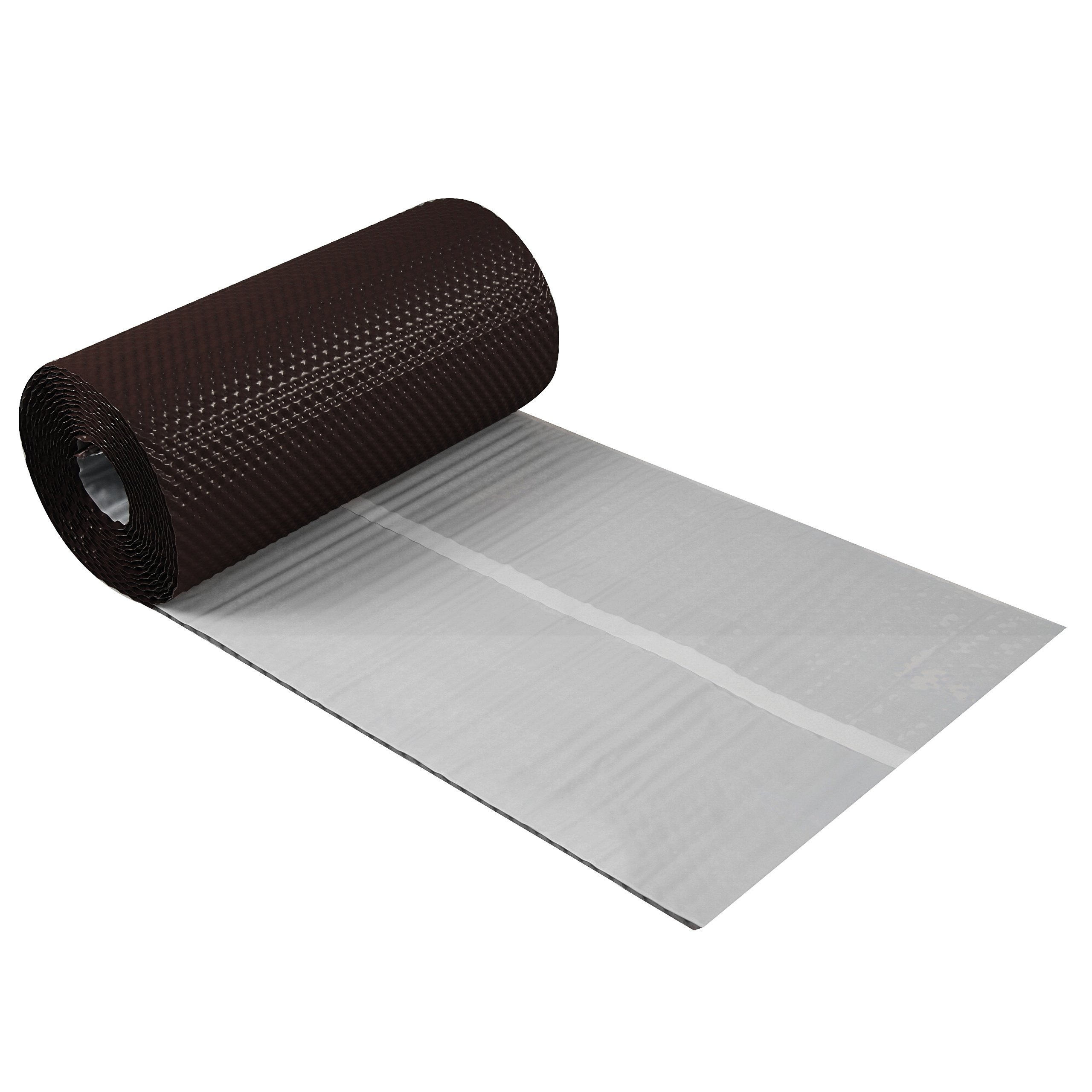 Kaminanschlussband 3D Strukturiertes Aluminium 300 mm x 5 m, 7 Farben Wandanschlussband Dach Kamin Wand Schornstein (Braun)