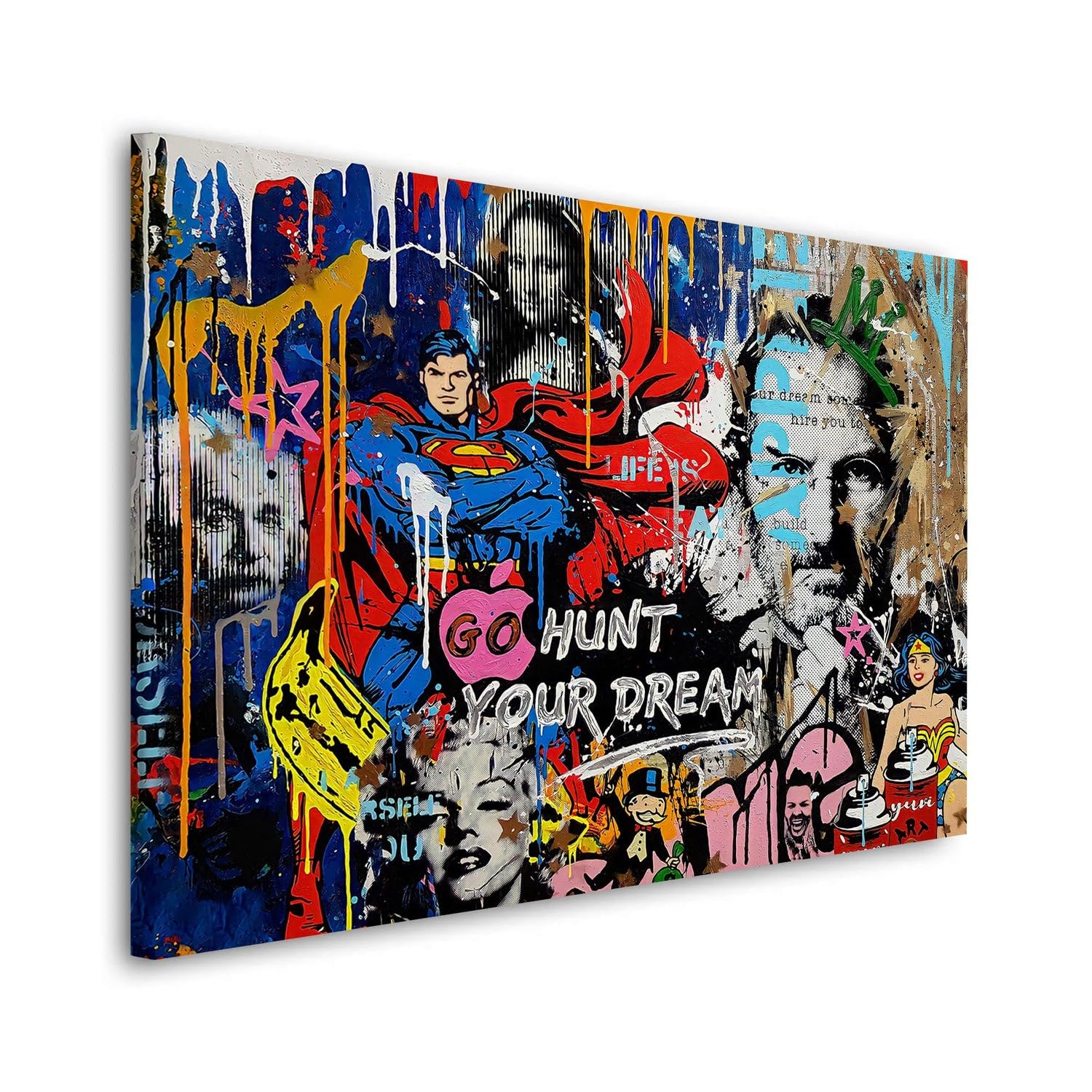 Lienzo Cuadro Moderno Estilo Pop Art decoración de Pared Tamaño 60x40x2cm