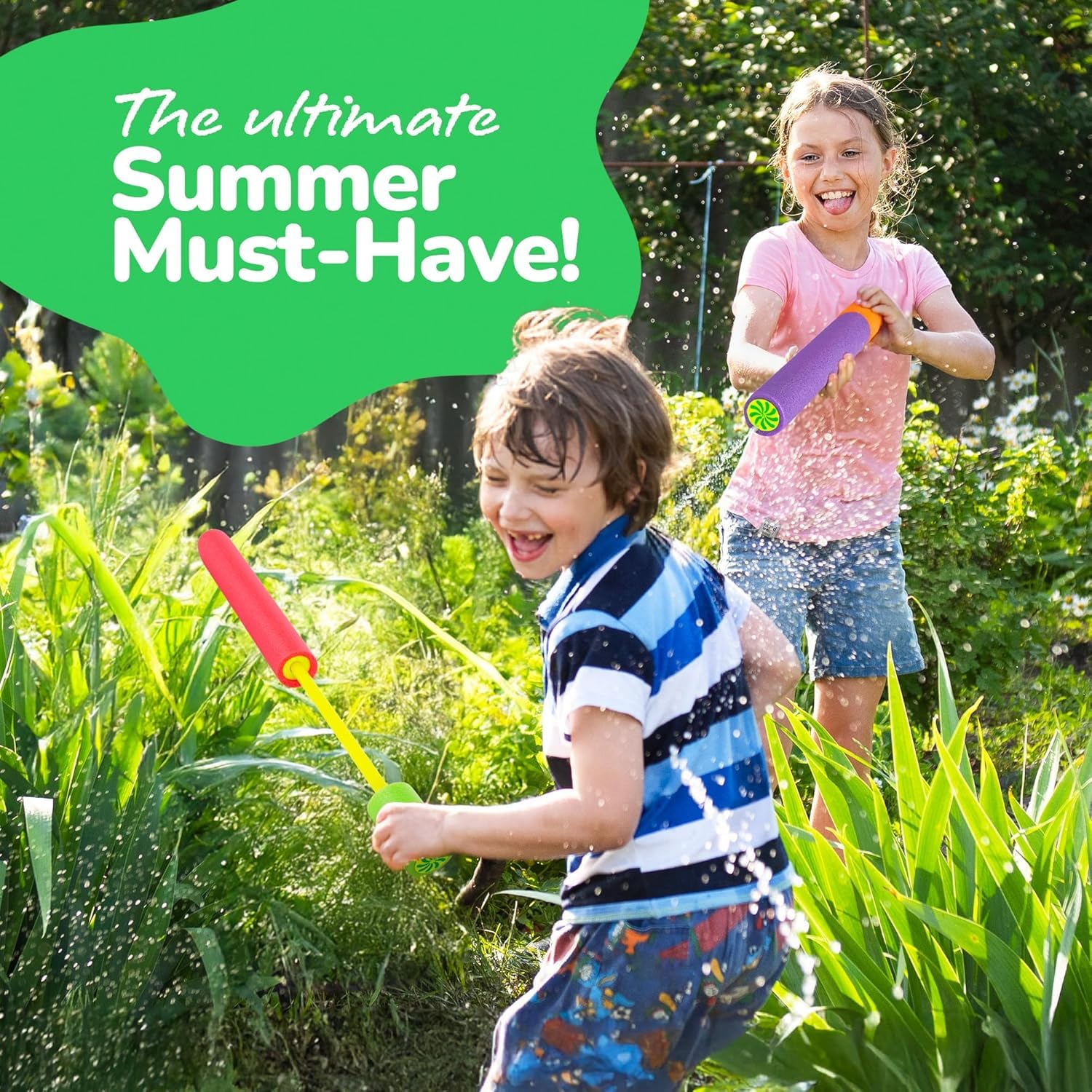 4pcs Foam Water Guns Water Pistols for Kids Water Blaster Shooters Push Pull Type Foam Water Squirter Water Gun Summer Outdoor Beach Pool Water Toys for Kids Toddlers Boys Girls - Image 3