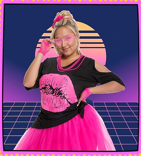 Miniatura 2 de Seawhisper Disfraces de los años 80, camiseta tutú para mujeres y niñas, accesorios de disfraces de Halloween, tallas 12-30