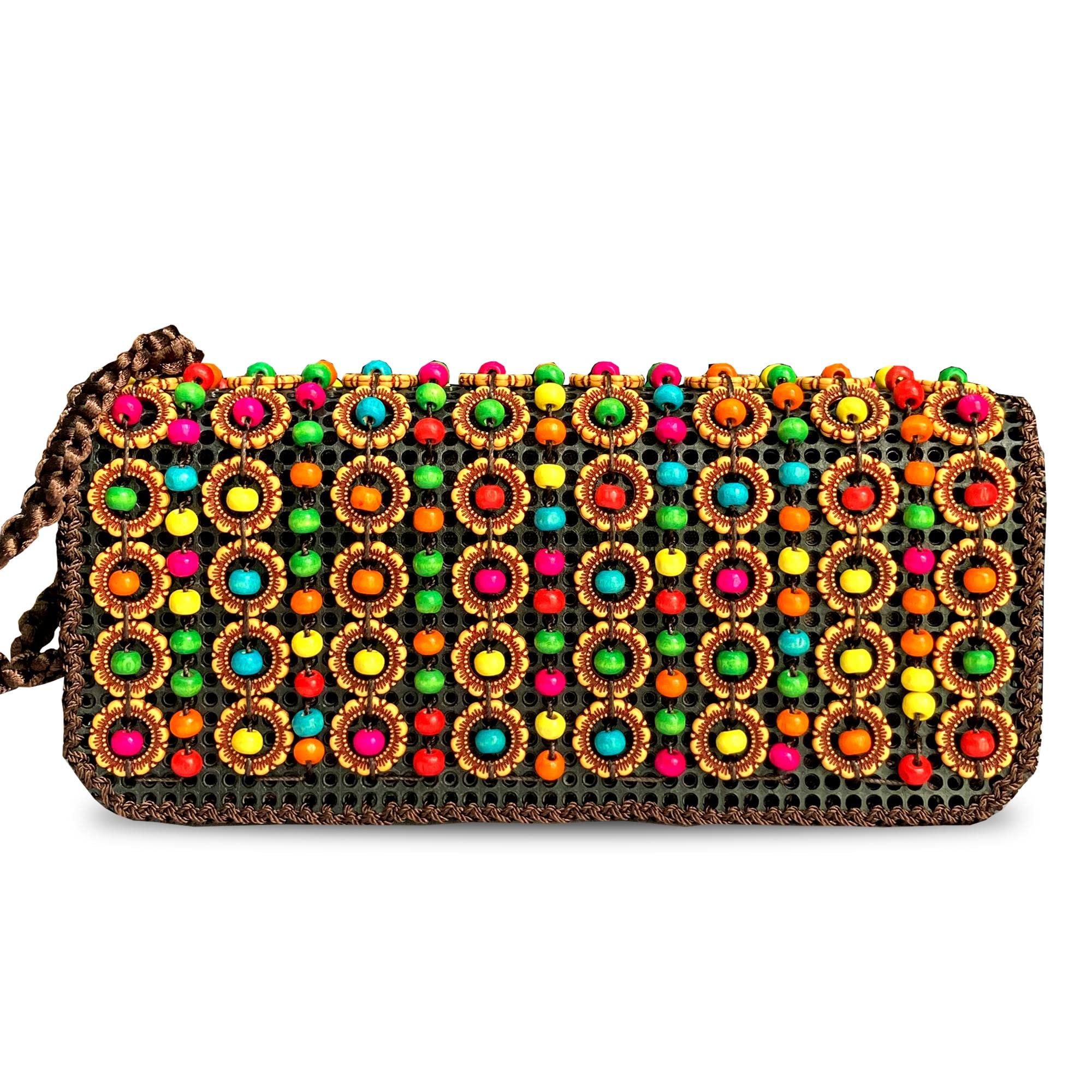 ANESHA Coconut Shell Double Zipper Women's Small Genuine Wristlet Purse Clutch Wallet Pack of 1-picture-47