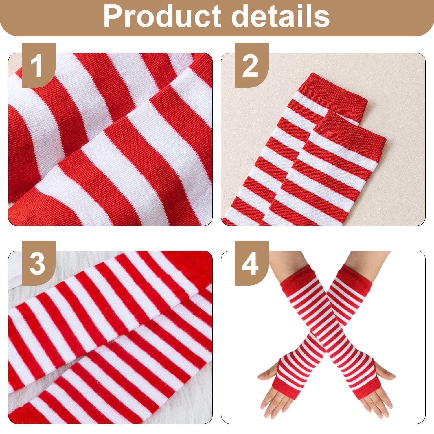 TVSVKWE 1 Pair Of Stockings, 1 Pair Of Gloves, 1 Pair Of Earrings, 1 Headband, 1 Pair Of Glasses And 1 Face Patch - Image 3