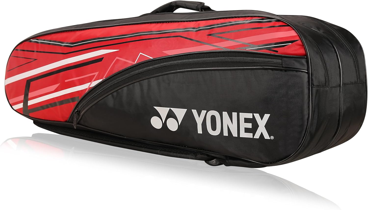 Yonex Stylish Badminton Kit-Bag |Double Zipper Compartment for Storage of 6 Rackets and Clothes|Side Pocket |Back Straps |Accessories Compartment |Made in India