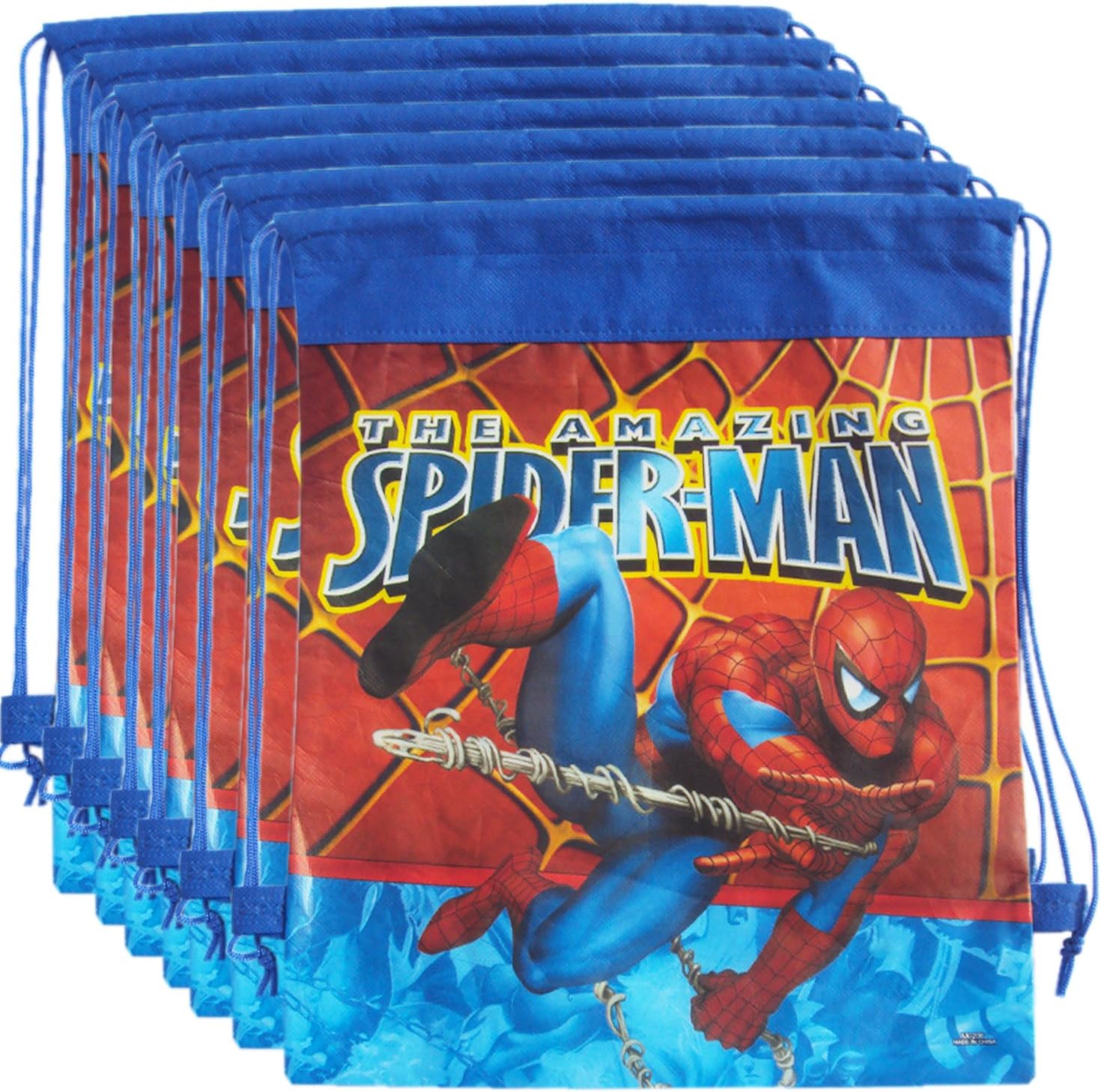 Asera 12 Pcs Cartoon Character Boys Dori Haversack Bag Gift Bags for Birthday Return Gifts Kids Theme Party