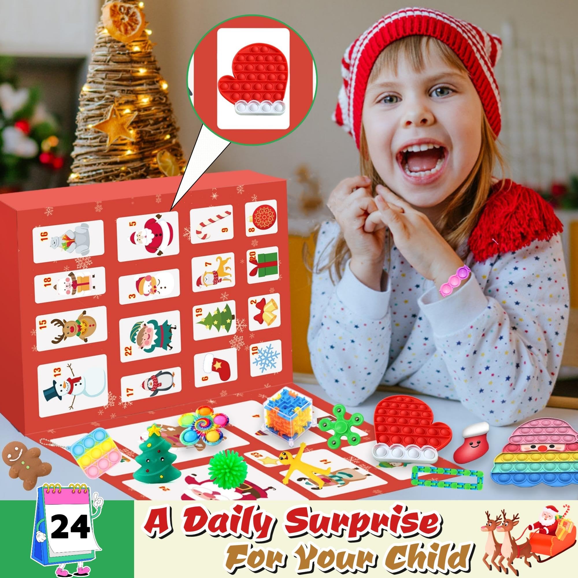Calendario Dell'Avvento 2025 Con 24 Giocattoli Fidget – Conto Alla Rovescia Di Natale Per Bambini Con Giochi Sensoriali Antistress - 6