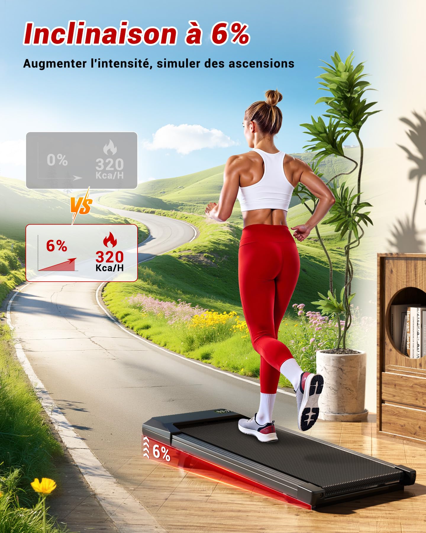 Tapis de Course Pliable Poids Max 136KG avec APP Contrôle Walking Pad Superun Raceable