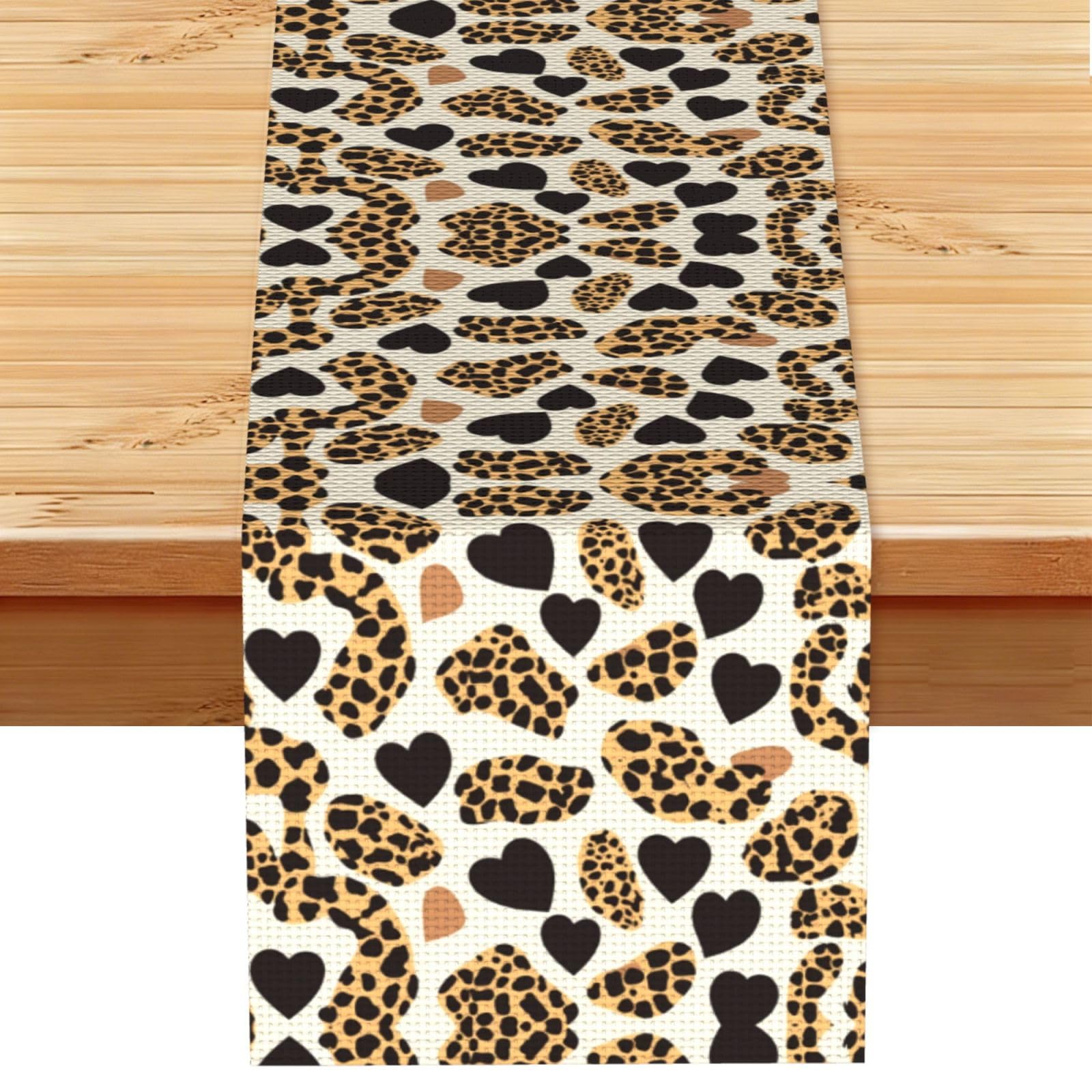Leopard print Linen Feel Table Runner Wedding Party Home Decoration