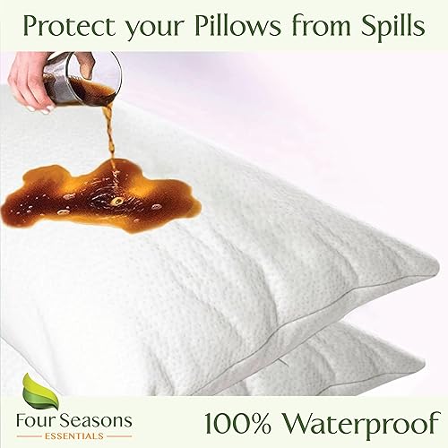Miniatura 6 de Four Seasons Essentials Protector de almohada impermeable de tamaño corporal (juego de 1)  Viscosa natural derivada de bambú  Fundas de almohada