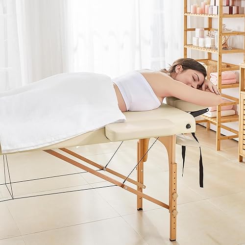 Miniatura 2 de Yaheetech Mesa de masaje para pestañas, portátil, para masaje, spa, belleza, tatuaje, ajustable, para terapia física, sofá de terapia física, color