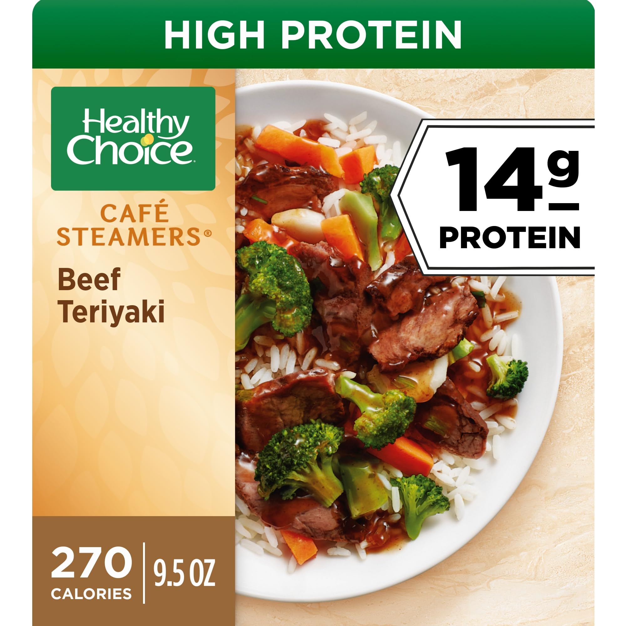 Healthy Choice Cafe Steamers Beef Teriyaki Frozen Meal, 9.5 oz Bowl
