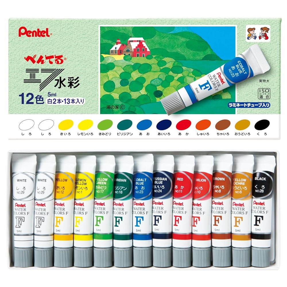 (未使用･未開封品)　ぺんてる 絵の具 エフ水彩 ラミチューブ 12色 白2本入 WFRL-12 tu1jdyt Amazon.co.jp: ぺんてる 絵の具 エフ水彩 ラミチューブ 12色 白2
