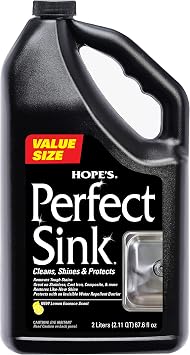 HOPES Perfect Sink Cleaner and Polish, Restorative, Water-Repellant, Removes Stains, Ideal for Brushed Stainless Steel, Cast Iron, Porcelain, Corian, Composite, Acrylic, Value Size