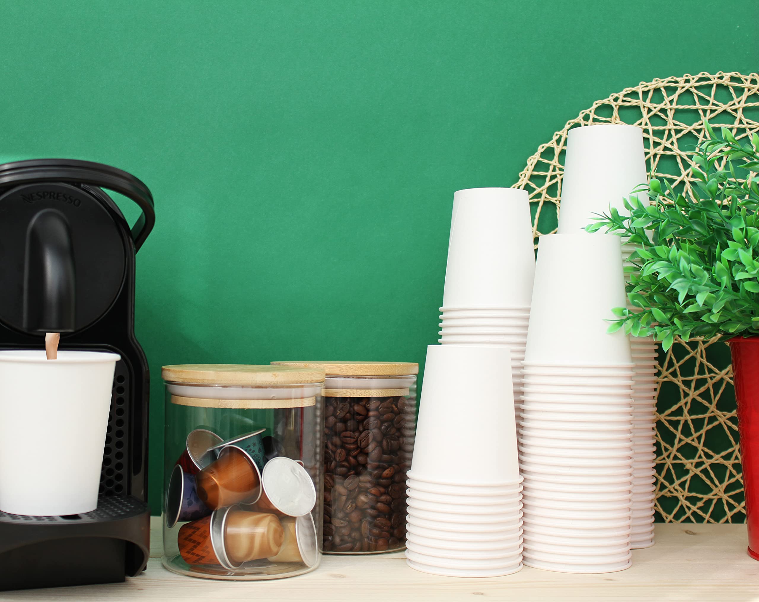 SARA - 200 papieren bekers, wegwerpbekers, hittebestendig, hoogwaardig karton, ideaal voor koffie, thee, warme en koude dranken bij evenementen zoals verjaardagen, recepties