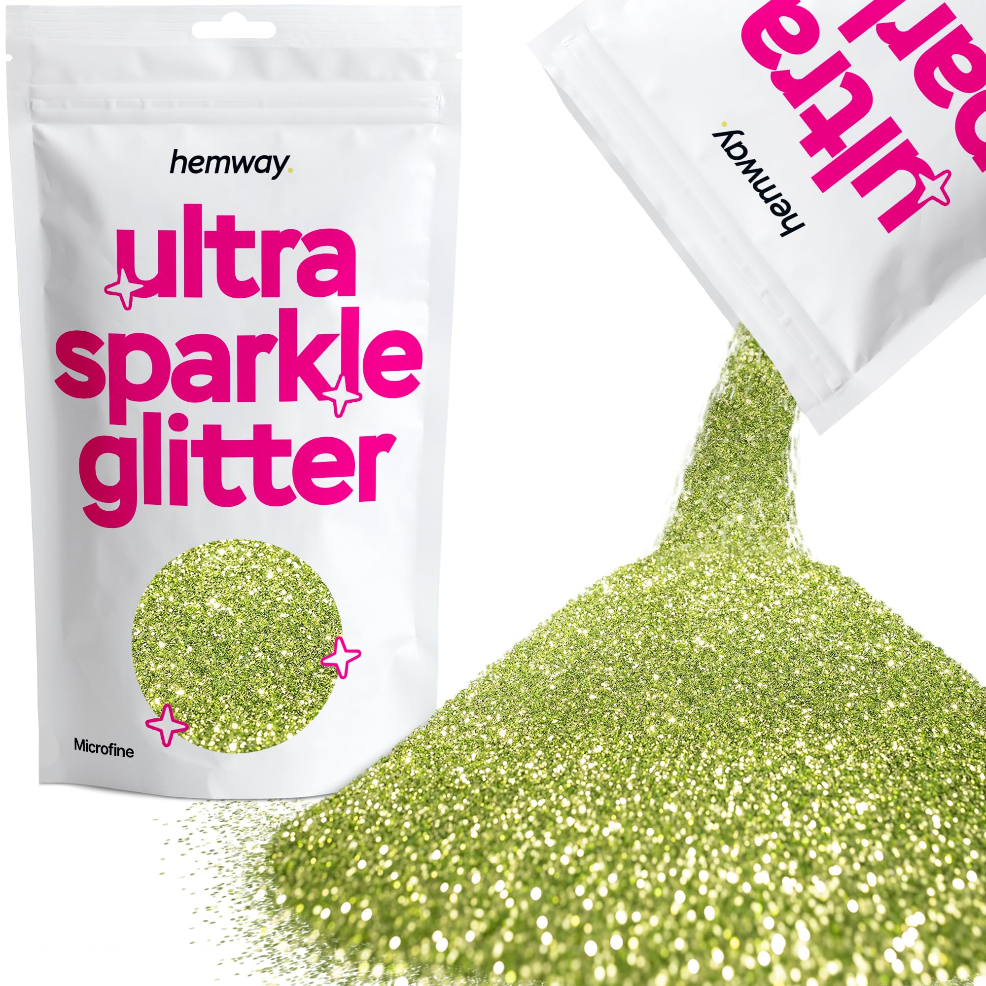 Hemway Ultra Sparkle Glitter Baby Pink Iridescent 100g Fine | Glitter for Arts & Craft, Makeup, Nail Art, Crafting, Card Making, Sparkle Decoration — view 191